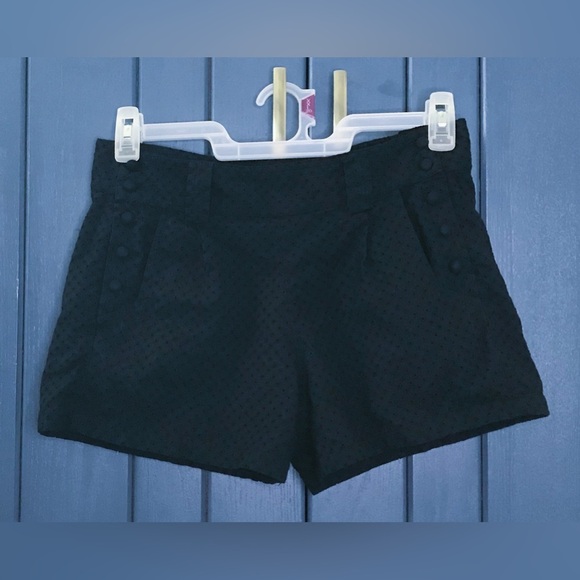 French Connection Black Eyelet High Waist Shorts 2 4 6 Parisian Whimsigoth READ - Picture 1 of 5